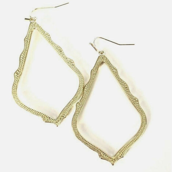 New Kendra Scott SOPHEE Gold Silver or Rose Gold Metal Open Frame Earrings Hoops - Picture 7 of 11